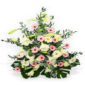 White and Pink Flower Sympathy Basket - Standard
