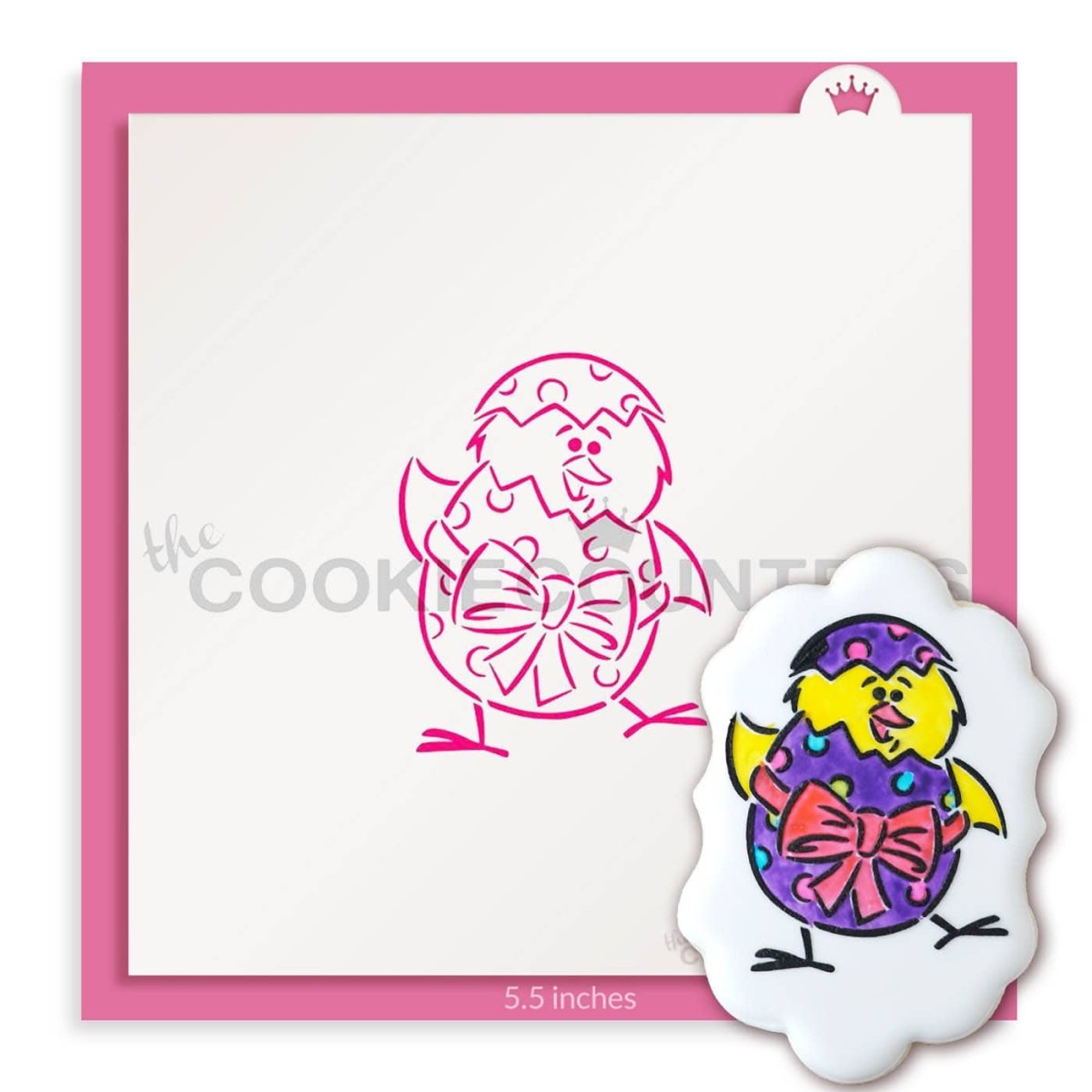 Standing Chick and Egg Stencil - Drawn by Krista
