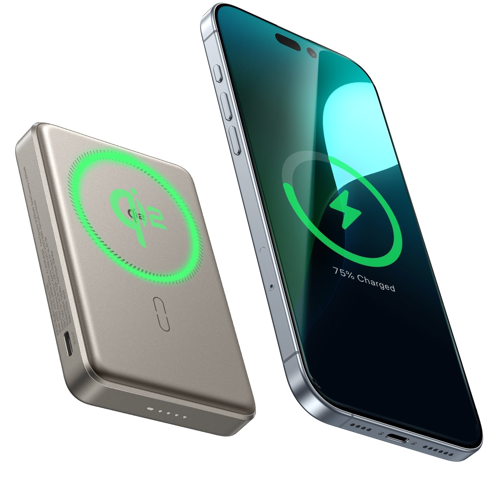 Qi2 MagSlim Power Bank (10K) - Titanium - Titanium