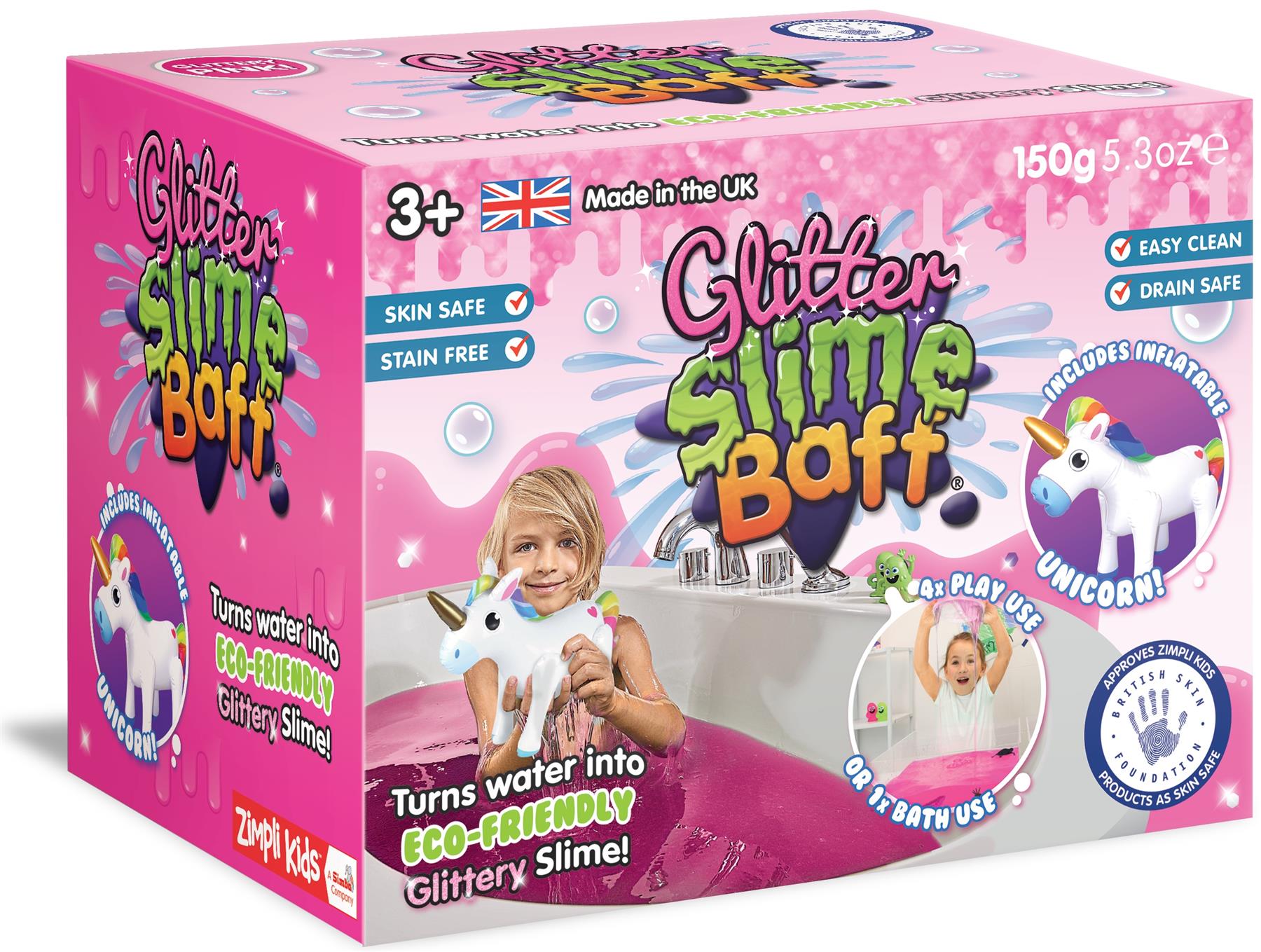 Zimpli Pink Slime Baff and Inflatable Unicorn
