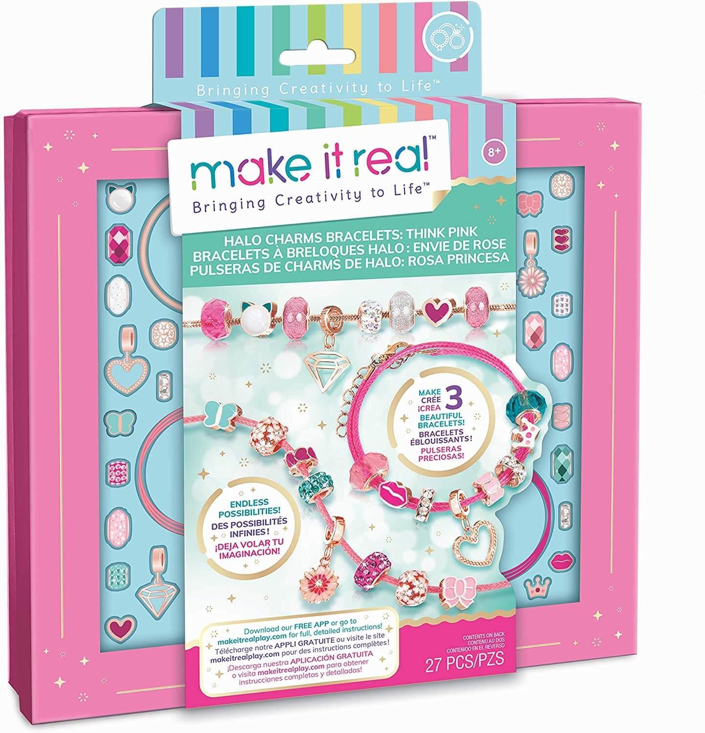 Make It Real Halo Charms Bracelets Think Pink Set