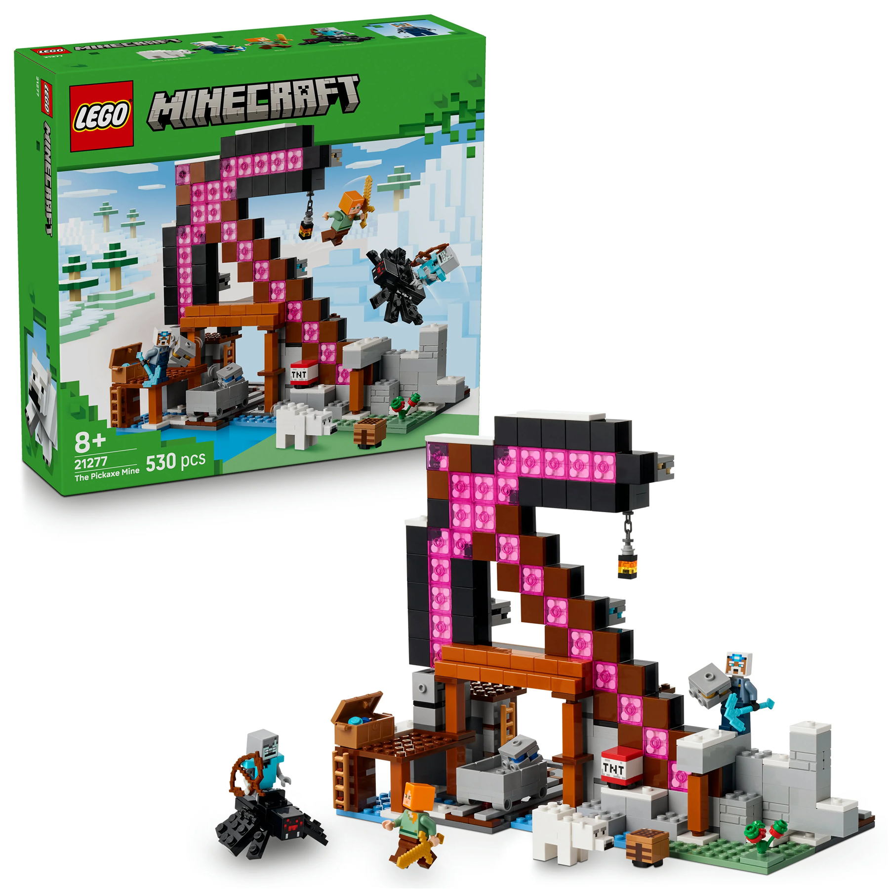LEGO Minecraft The Pickaxe Mine Gamer-Room Decor and Axe Toy 21277