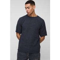 Camiseta Recta De Punto Gofre, Gris