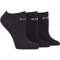 3 Pair Black Plain Cotton No-Show Trainer Socks Ladies 4-8 Ladies - Elle