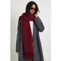 Tassel Lightweight Blanket Scarf, Rojo