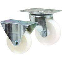 100 dia White Nylon Castors Swivel 250kg cap