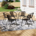 6 Pcs Black Outdoor Dining Chairs