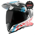 Axor X-Cross Adventure Motorcycle Helmet White/Red Gloss