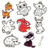 Woodland Animal Suncatchers (Pack of 8) Wood Craft Kits For Kids