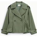 Blazer corto doppiopetto con pince e mostrine