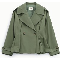 Blazer corto doppiopetto con pince e mostrine