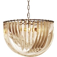 Casa Padrino Luxus Kronleuchter Champagnerfarben / Antik Messing Ã 50 x H. 33 cm - Luxus Kollektion