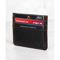 Slim Leather Card Holder - Black