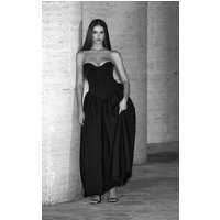 Premium Black Underwired Corset Midaxi Dress