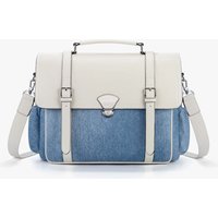 Denim-Inspired PU Fabric 15.6-Inch Briefcase