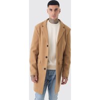 Abrigo Tall De Mezcla De Lana Con Botonadura, Beige