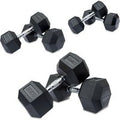 DKN 15, 20, 30kg Rubber Hex Dumbbell Set