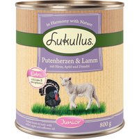 Lukullus Junior 12 x 800 g - Cuori di Tacchino & Agnello