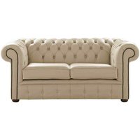 Chesterfield 2 Seater Shelly Ivory Leather Sofa Settee