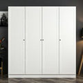 Kale H210cm Wooden Wardrobe with 4 Slatted Doors in White