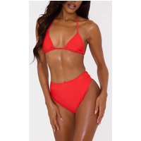 Red Mix & Match High Waisted High Leg Bikini Bottoms