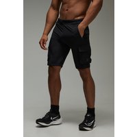 Herren Man Active Trainings-Shorts mit Cargo-Taschen | Größe test | boohooMAN