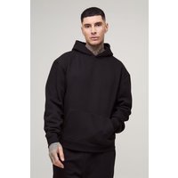 Sudadera Tall Básica Oversize Recta Con Capucha De 330G/M², Negro