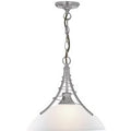 Searchlight 5224SS Linea Modern Ceiling Pendant Light in Satin Silver with Glass Shade