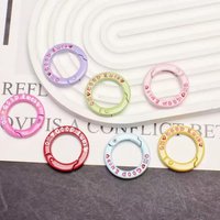 5pcs 27mm Good Luck Round Spring Clasps Carabiner Keychain Clips Hook Dog Chain Diy Jewelry Buckle Connector Supplies