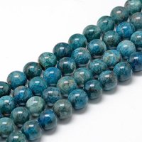 Chapelets de perles en apatite naturelle, ronde, 6-7mm, Trou: 1mm, Environ 60-67 pcs/chapelet, 15.7 pouce