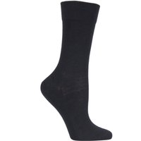 1 Pair Black Sensitive London Left And Right Comfort Cuff Cotton Socks Ladies 5.5-8 Ladies - Falke