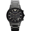 Emporio Armani Men's Renato Chronograph Quartz Watch - Stainless Steel, Black Dial, 42mm, Water-Resistant | Wowcher