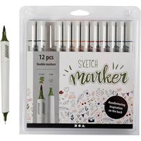 Sketch Marker 12 pc Sets, line 1+2-5 mm