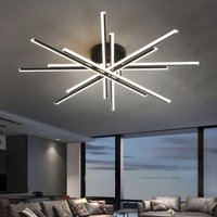 Crossed Line Modern Flush Mount Ceiling Light in Black/Gold