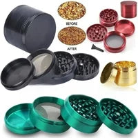 40mm Zinc Alloy Herb Grinder 4-Layer Portable Manual Tobacco Raw Grinder Spice Crusher Metal Cigarette Smoking Accessories Gift