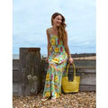 Tropical Print Strappy Maxi Dress - XL / MULTI