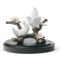 Casa Padrino Luxus Porzellan Tauben Skulptur Mehrfarbig Ã 14 x H. 11 cm - Luxus Kollektion