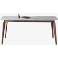 Araco Horizon Dining Table Brown/White Ceramic/Walnut