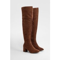 Botas Mosqueteras Con Tacón Grueso, Brown