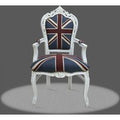 Casa Padrino Barock Esszimmer mit Armlehnen Union Jack / Antikstil WeiÃ -  Antik Stil