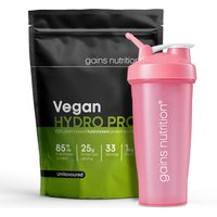 Vegan Hydro Pro Hydrolysed Protein | 1KG | + 600ml Shaker Pink
