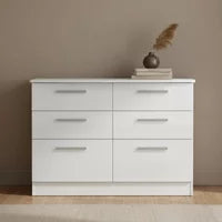 Knightsbridge Chest - Midi - 6 Drawer - White Gloss