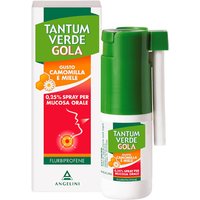 Tantum Verde Gola 0,25% Flurbiprofene Spray per Mucosa Orale Trattamento di Stati Infiammatori del Cavo Orofaringeo Gusto Camomilla e Miele, 15ml