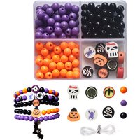 Halloween 4 grid beading set, DIY gift material bag set, resin hand-made beading set, for necklace jewelry making, holiday gifts