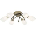 Searchlight 8186-6AB Opera 6 Light Flush Light In Antique Brass