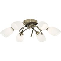 Searchlight 8186-6AB Opera 6 Light Flush Light In Antique Brass