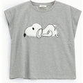 Kurzarm-T-Shirt mit Snoopy-Print auf der Vorderseite