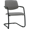 Workliving Vergaderstoel X5 - Sledeframe - Wolvilt Fenice 602 middengrijs - frame zwart