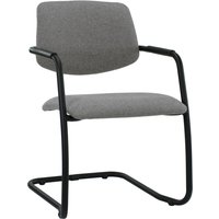 Workliving Vergaderstoel X5 - Sledeframe - Wolvilt Fenice 602 middengrijs - frame zwart