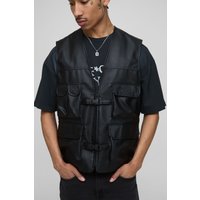 Pu Utility Vest, Negro